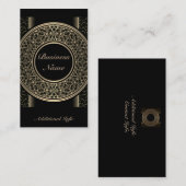 シック金ゴールドメダリオン名刺2 名刺 (正面/裏面)