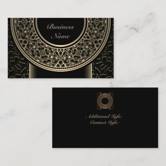 シック金ゴールドメダリオン名刺3 名刺 (正面/裏面)