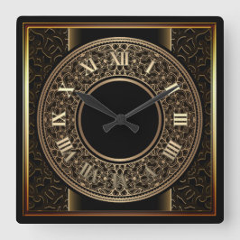 シック金ゴールドメダリオン2 スクエア壁時計