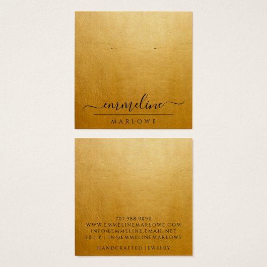 シック金ゴールドモダンミニマリストイヤリングジュエリー (正面&裏面)