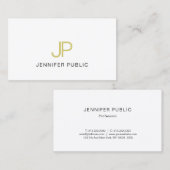 シック金ゴールドモノグラムのデザイントレンディープモダンラン 名刺 (正面/裏面)