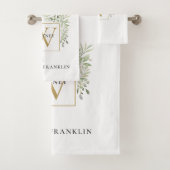 シック金ゴールドモノグラムユーカリグリネリー バスタオルセット (インサイチュ)