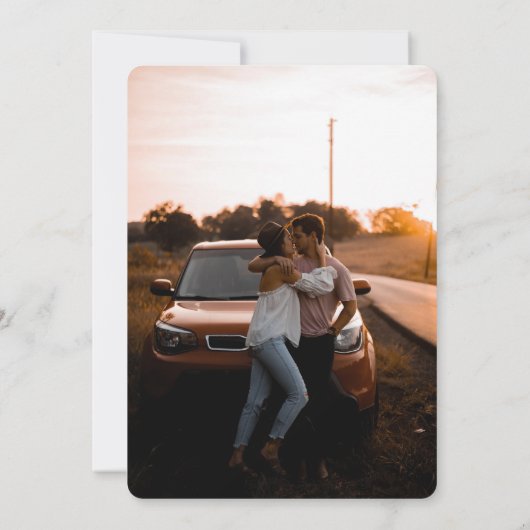 シック金ゴールドランドスケープオーバーレイ2枚結婚の写真 招待状 (裏面)