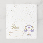 シック金ゴールドリブラ〔占星術の〕十二宮図誕生日 プレイスカード (外部開封)