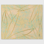 シック金ゴールドリーフアクアピンク ラッピングペーパー (フラット)