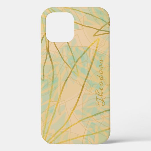 シック金ゴールドリーフアクアピンク Case-Mate iPhoneケース (裏面)