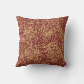 シック金ゴールドリーフバーガンディクラシックーパターン クッション (裏面)