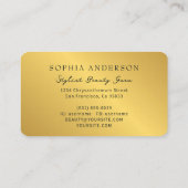 シック金ゴールドロゴスパークリー&ダークグリーンアゲートグリッター 名刺 (裏面)