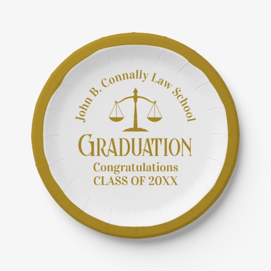 シック金ゴールドローカスタムスクール卒業党 ペーパープレート (正面)
