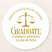 シック金ゴールドローカスタムスクール卒業党 ラウンドペーパーコースター (正面)