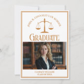 シック金ゴールドロースクール卒業写真 案内状 (正面)