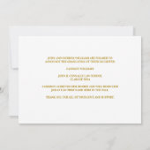 シック金ゴールドロースクール卒業写真 案内状 (裏面)