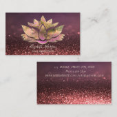 シック金ゴールドロータスヨガインストラクター《写真》ぼけ味 名刺 (正面/裏面)