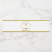 シック金ゴールド医学校カスタム卒業式パーティー ペットボトルラベル (シングルラベル)