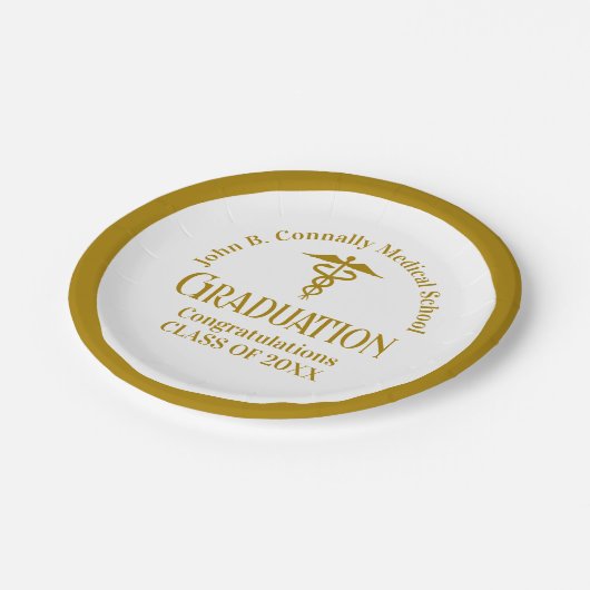 シック金ゴールド医学校卒業党 ペーパープレート (アングル)