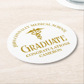 シック金ゴールド医学校卒業党 ラウンドペーパーコースター (アングル)