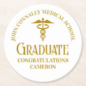 シック金ゴールド医学校卒業党 ラウンドペーパーコースター (正面)