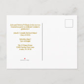 シック金ゴールド医学校卒業写真パーティー インビテーションポストカード (裏面)