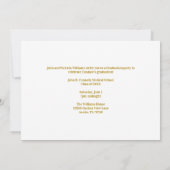 シック金ゴールド医学校卒業写真パーティー 招待状 (裏面)