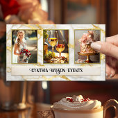 シック金ゴールド大理石ウェディングプランナー写真 名刺