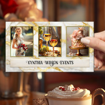 シック金ゴールド大理石ウェディングプランナー写真