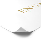 シック金ゴールド婚約パーティウェルカムサイン ポスター (角)