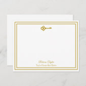 シック金ゴールド実在鍵エステートパーソナライズされた会社 ノートカード (正面/裏面)