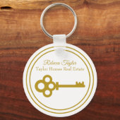 シック金ゴールド実在鍵エステート不動産仲介業者 キーホルダー (正面)