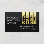 シック金ゴールド手書きツールのタブビルダー 名刺 (正面)