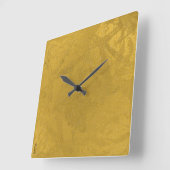 シック金ゴールド抽象芸術フローラ スクエア壁時計 (傾斜)