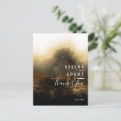 シック金ゴールド抽象芸術結婚タイポグラフィサンキュー ポストカード (スタンド正面)