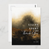 シック金ゴールド抽象芸術結婚タイポグラフィサンキュー ポストカード (正面/裏面)