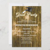 シック金ゴールド書道卒業パーティー2025 招待状 (正面)