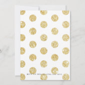 シック金ゴールド水玉模様バースデーパーティー 招待状 (裏面)