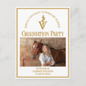 シック金ゴールド獣医学校写真卒業パーティー インビテーションポストカード (正面)