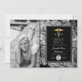 シック金ゴールド看護卒業パーティー |お知らせ 招待状