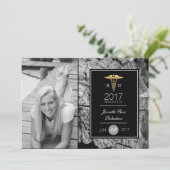 シック金ゴールド看護卒業パーティー |お知らせ 招待状 (スタンド正面)