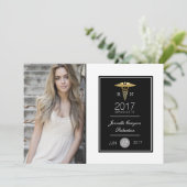 シック金ゴールド看護卒業パーティー |お知らせ 招待状 (スタンド正面)