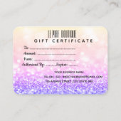 シック金ゴールド紙吹雪、グラデーショングリッター《写真》ぼけ味 割引カード (裏面)