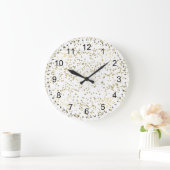 シック金ゴールド紙吹雪 ラージ壁時計 (ホーム)