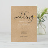 シック金ゴールド素朴ハートク結婚ラフト 招待状 (スタンド正面)