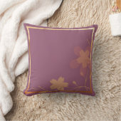 シック金ゴールド紫抽象芸術フローラフレーム クッション (ブランケット)