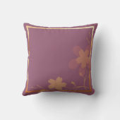 シック金ゴールド紫抽象芸術フローラフレーム クッション (裏面)