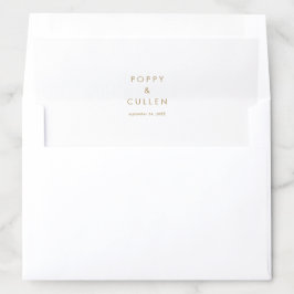 シック金ゴールド結婚タイポグラフィエンベロープライナー