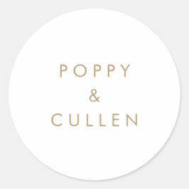 シック金ゴールド結婚タイポグラフィ封筒用シール ラウンドシール