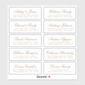 シック金ゴールド結婚書道のゲスト住所 シール (シート)
