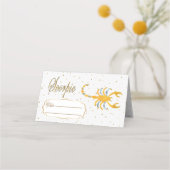 シック金ゴールド蠍座〔占星術の〕十二宮図誕生日 プレイスカード (正面)