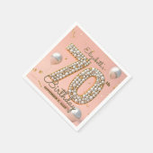 シック金ゴールド赤面ピンクパール70誕生日 スタンダードカクテルナプキン (角)