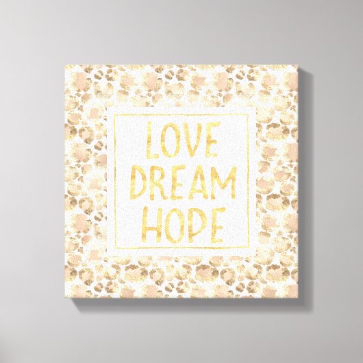 シック金ゴールド赤面ピンクヒョウ印刷 キャンバスプリント (正面)