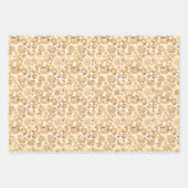 シック金ゴールド赤面ピンクヒョウ印刷 ラッピングペーパーシート (正面2)